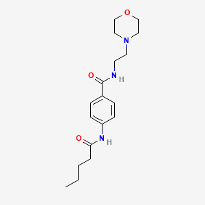 molecular formula C18H27N3O3 B4715930 N-[2-(4-morpholinyl)ethyl]-4-(pentanoylamino)benzamide 