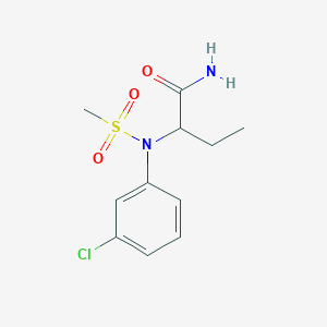 molecular formula C11H15ClN2O3S B4715936 2-[(3-chlorophenyl)(methylsulfonyl)amino]butanamide 