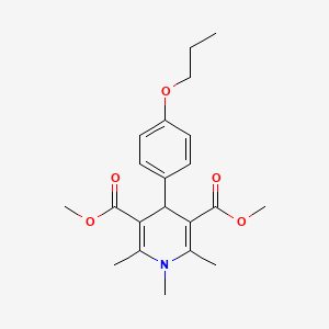 molecular formula C21H27NO5 B4715970 dimethyl 1,2,6-trimethyl-4-(4-propoxyphenyl)-1,4-dihydro-3,5-pyridinedicarboxylate CAS No. 6046-62-4