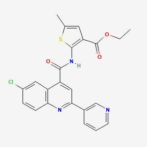 ethyl 2-({[6-chloro-2-(3-pyridinyl)-4-quinolinyl]carbonyl}amino)-5-methyl-3-thiophenecarboxylate