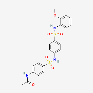 molecular formula C21H21N3O6S2 B4716018 N-(4-{[(4-{[(2-methoxyphenyl)amino]sulfonyl}phenyl)amino]sulfonyl}phenyl)acetamide 