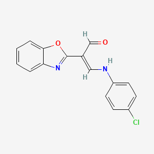 molecular formula C16H11ClN2O2 B4716022 2-(1,3-benzoxazol-2-yl)-3-[(4-chlorophenyl)amino]acrylaldehyde 