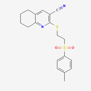 2-({2-[(4-methylphenyl)sulfonyl]ethyl}thio)-5,6,7,8-tetrahydro-3-quinolinecarbonitrile