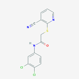 molecular formula C14H9Cl2N3OS B4716045 2-[(3-cyano-2-pyridinyl)thio]-N-(3,4-dichlorophenyl)acetamide 