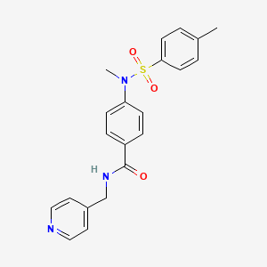 molecular formula C21H21N3O3S B4716053 4-{methyl[(4-methylphenyl)sulfonyl]amino}-N-(4-pyridinylmethyl)benzamide 