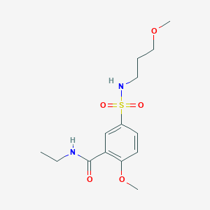 molecular formula C14H22N2O5S B4716061 N-ethyl-2-methoxy-5-{[(3-methoxypropyl)amino]sulfonyl}benzamide 