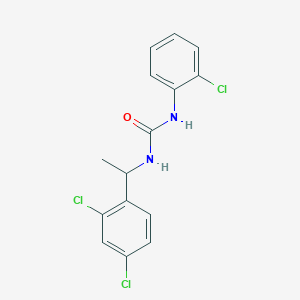 molecular formula C15H13Cl3N2O B4716065 N-(2-chlorophenyl)-N'-[1-(2,4-dichlorophenyl)ethyl]urea 