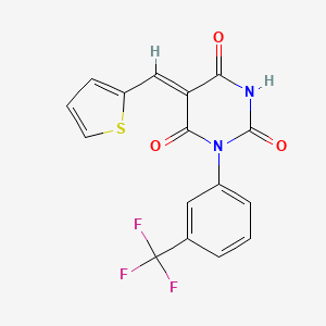 molecular formula C16H9F3N2O3S B4716073 5-(2-thienylmethylene)-1-[3-(trifluoromethyl)phenyl]-2,4,6(1H,3H,5H)-pyrimidinetrione 