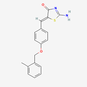 molecular formula C18H16N2O2S B4716188 2-imino-5-{4-[(2-methylbenzyl)oxy]benzylidene}-1,3-thiazolidin-4-one 