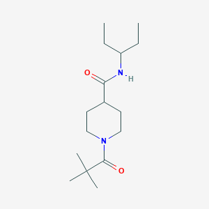 molecular formula C16H30N2O2 B4716223 1-(2,2-dimethylpropanoyl)-N-(1-ethylpropyl)-4-piperidinecarboxamide 