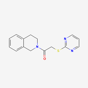 molecular formula C15H15N3OS B4716236 2-[(2-pyrimidinylthio)acetyl]-1,2,3,4-tetrahydroisoquinoline 