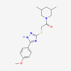 molecular formula C18H24N4O2S B4716240 1-({[5-(4-methoxyphenyl)-4H-1,2,4-triazol-3-yl]thio}acetyl)-3,5-dimethylpiperidine 