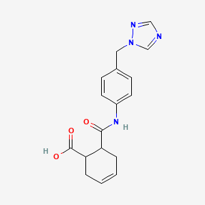 molecular formula C17H18N4O3 B4716250 6-({[4-(1H-1,2,4-triazol-1-ylmethyl)phenyl]amino}carbonyl)-3-cyclohexene-1-carboxylic acid 