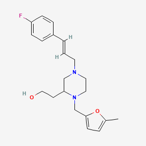 molecular formula C21H27FN2O2 B4716254 2-{4-[(2E)-3-(4-fluorophenyl)-2-propen-1-yl]-1-[(5-methyl-2-furyl)methyl]-2-piperazinyl}ethanol 