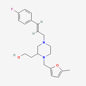 2-{4-[(2E)-3-(4-fluorophenyl)-2-propen-1-yl]-1-[(5-methyl-2-furyl)methyl]-2-piperazinyl}ethanol