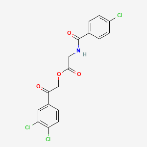molecular formula C17H12Cl3NO4 B4716268 2-(3,4-dichlorophenyl)-2-oxoethyl N-(4-chlorobenzoyl)glycinate 