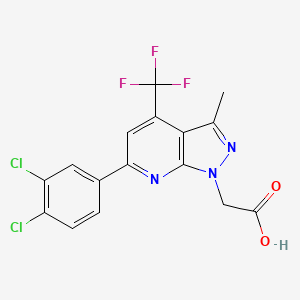 molecular formula C16H10Cl2F3N3O2 B4716271 [6-(3,4-dichlorophenyl)-3-methyl-4-(trifluoromethyl)-1H-pyrazolo[3,4-b]pyridin-1-yl]acetic acid CAS No. 1011397-83-3