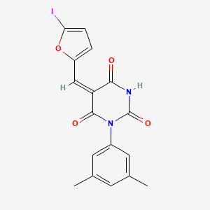molecular formula C17H13IN2O4 B4716290 1-(3,5-dimethylphenyl)-5-[(5-iodo-2-furyl)methylene]-2,4,6(1H,3H,5H)-pyrimidinetrione 