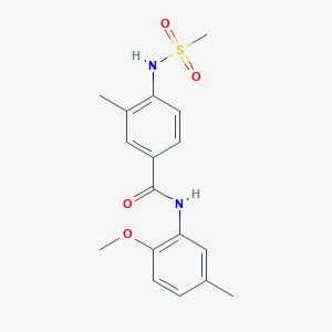 molecular formula C17H20N2O4S B4716294 N-(2-methoxy-5-methylphenyl)-3-methyl-4-[(methylsulfonyl)amino]benzamide 