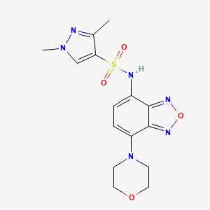 molecular formula C15H18N6O4S B4716364 1,3-dimethyl-N-[7-(4-morpholinyl)-2,1,3-benzoxadiazol-4-yl]-1H-pyrazole-4-sulfonamide 