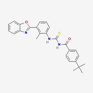 molecular formula C26H25N3O2S B4716371 N-({[3-(1,3-benzoxazol-2-yl)-2-methylphenyl]amino}carbonothioyl)-4-tert-butylbenzamide 