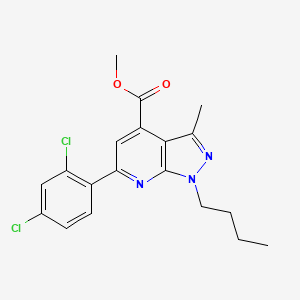 molecular formula C19H19Cl2N3O2 B4716386 methyl 1-butyl-6-(2,4-dichlorophenyl)-3-methyl-1H-pyrazolo[3,4-b]pyridine-4-carboxylate 