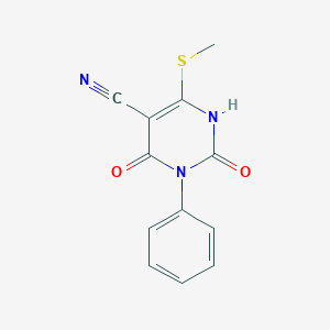 molecular formula C12H9N3O2S B471639 6-methylsulfanyl-2,4-dioxo-3-phenyl-1H-pyrimidine-5-carbonitrile CAS No. 100890-43-5