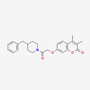 molecular formula C25H27NO4 B4716409 7-[2-(4-benzyl-1-piperidinyl)-2-oxoethoxy]-3,4-dimethyl-2H-chromen-2-one 