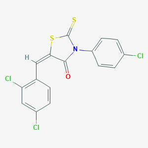 molecular formula C16H8Cl3NOS2 B471641 3-(4-Chlorophenyl)-5-(2,4-dichlorobenzylidene)-2-thioxo-1,3-thiazolidin-4-one CAS No. 346633-87-2