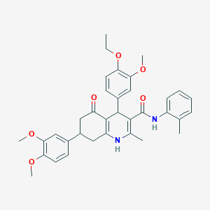 molecular formula C35H38N2O6 B4716422 7-(3,4-dimethoxyphenyl)-4-(4-ethoxy-3-methoxyphenyl)-2-methyl-N-(2-methylphenyl)-5-oxo-1,4,5,6,7,8-hexahydro-3-quinolinecarboxamide 