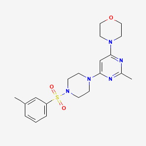 molecular formula C20H27N5O3S B4716430 4-(2-methyl-6-{4-[(3-methylphenyl)sulfonyl]-1-piperazinyl}-4-pyrimidinyl)morpholine 