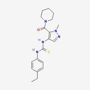 molecular formula C19H25N5OS B4716452 N-(4-ethylphenyl)-N'-[1-methyl-5-(1-piperidinylcarbonyl)-1H-pyrazol-4-yl]thiourea 