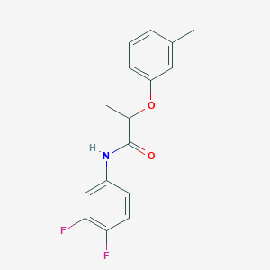 molecular formula C16H15F2NO2 B4716455 N-(3,4-difluorophenyl)-2-(3-methylphenoxy)propanamide 