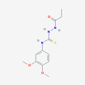 molecular formula C12H17N3O3S B4716472 N-(3,4-dimethoxyphenyl)-2-propionylhydrazinecarbothioamide 