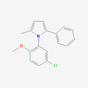 molecular formula C18H16ClNO B471649 4-chloro-2-(2-methyl-5-phenyl-1H-pyrrol-1-yl)phenyl methyl ether CAS No. 93868-53-2