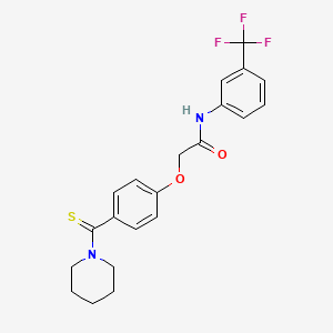 2-[4-(1-piperidinylcarbonothioyl)phenoxy]-N-[3-(trifluoromethyl)phenyl]acetamide