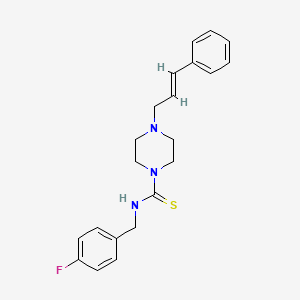 molecular formula C21H24FN3S B4716592 N-(4-fluorobenzyl)-4-(3-phenyl-2-propen-1-yl)-1-piperazinecarbothioamide 