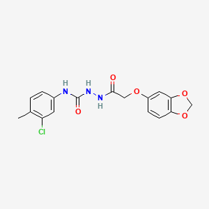 molecular formula C17H16ClN3O5 B4716596 2-[(1,3-benzodioxol-5-yloxy)acetyl]-N-(3-chloro-4-methylphenyl)hydrazinecarboxamide 