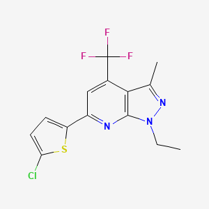 molecular formula C14H11ClF3N3S B4716604 6-(5-chloro-2-thienyl)-1-ethyl-3-methyl-4-(trifluoromethyl)-1H-pyrazolo[3,4-b]pyridine 