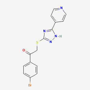 molecular formula C15H11BrN4OS B4716614 1-(4-bromophenyl)-2-{[5-(4-pyridinyl)-4H-1,2,4-triazol-3-yl]thio}ethanone 