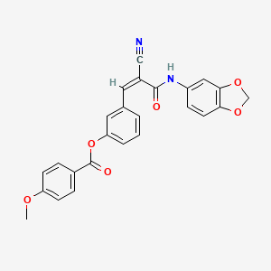 molecular formula C25H18N2O6 B4716624 3-[3-(1,3-benzodioxol-5-ylamino)-2-cyano-3-oxo-1-propen-1-yl]phenyl 4-methoxybenzoate 