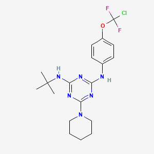 molecular formula C19H25ClF2N6O B4716632 N-(tert-butyl)-N'-{4-[chloro(difluoro)methoxy]phenyl}-6-piperidin-1-yl-1,3,5-triazine-2,4-diamine 