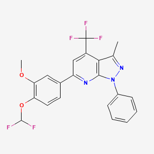 molecular formula C22H16F5N3O2 B4716672 6-[4-(difluoromethoxy)-3-methoxyphenyl]-3-methyl-1-phenyl-4-(trifluoromethyl)-1H-pyrazolo[3,4-b]pyridine 