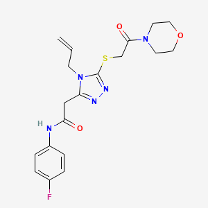 molecular formula C19H22FN5O3S B4716680 2-(4-allyl-5-{[2-(4-morpholinyl)-2-oxoethyl]thio}-4H-1,2,4-triazol-3-yl)-N-(4-fluorophenyl)acetamide 