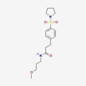 molecular formula C17H26N2O4S B4716711 N-(3-methoxypropyl)-3-[4-(1-pyrrolidinylsulfonyl)phenyl]propanamide 