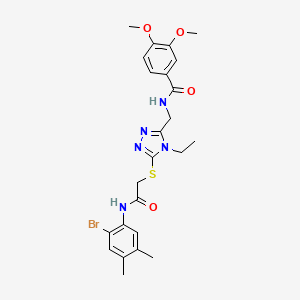 molecular formula C24H28BrN5O4S B4716728 N-{[5-({2-[(2-bromo-4,5-dimethylphenyl)amino]-2-oxoethyl}thio)-4-ethyl-4H-1,2,4-triazol-3-yl]methyl}-3,4-dimethoxybenzamide 