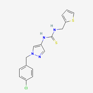 molecular formula C16H15ClN4S2 B4716731 N-[1-(4-chlorobenzyl)-1H-pyrazol-4-yl]-N'-(2-thienylmethyl)thiourea 