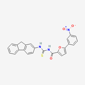 molecular formula C25H17N3O4S B4716750 N-[(9H-fluoren-2-ylamino)carbonothioyl]-5-(3-nitrophenyl)-2-furamide 