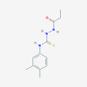 molecular formula C12H17N3OS B4716751 N-(3,4-dimethylphenyl)-2-propionylhydrazinecarbothioamide 