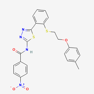 N-[5-(2-{[2-(4-methylphenoxy)ethyl]thio}phenyl)-1,3,4-thiadiazol-2-yl]-4-nitrobenzamide